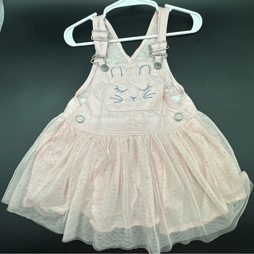 Oshkosh Pink Bunny Overall Dress